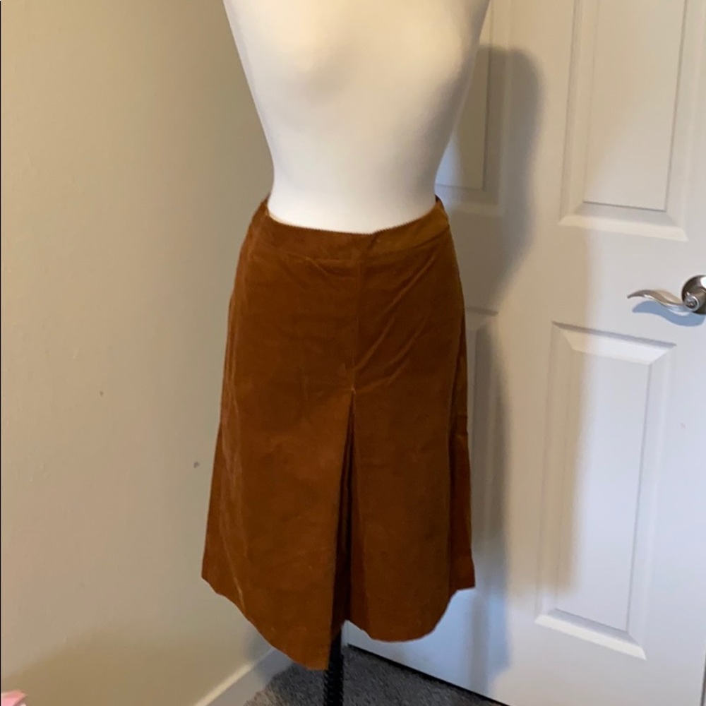 J.Crew corduroy kick pleat knee length skirt